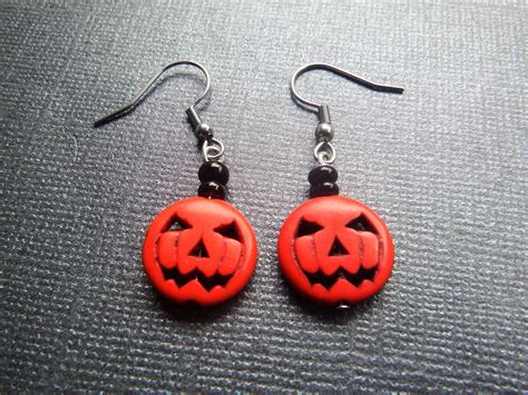 Halloween Earrings Pumpkin Jewelry Pumpkin Earring Spooky Etsy