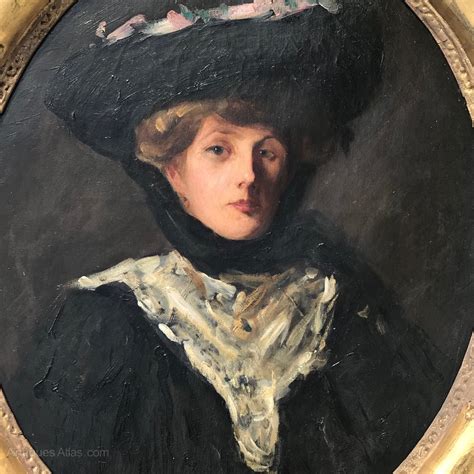 Antiques Atlas Edwardian Oil Portrait Of A Lady In Ribboned Hat