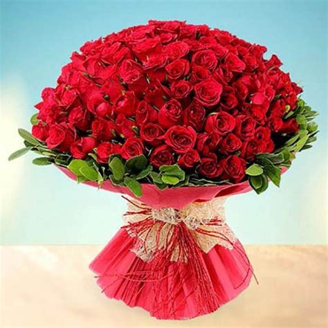 Valentines Day Special Fresh Flower Bouquet Of 143 Red Roses In Paper