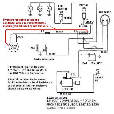 The following ignition system circuit diagram may be of help: 12 Volt Ignition Coil Wiring Diagram