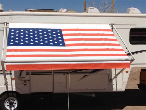 American Flag Rv Awning By Fun In The Shade Camper Awnings Rv