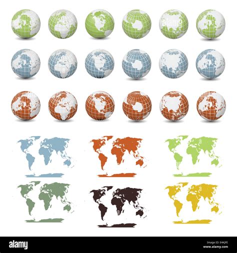 Collection Of Earth Maps And Globes Stock Photo Alamy