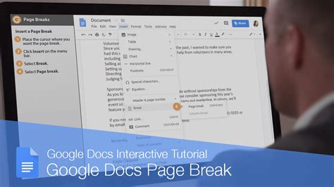 This action uploads your document into google drive. Google Docs Page Break | CustomGuide