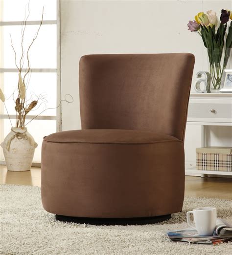 Oxford Creek Contemporary Dark Brown Microfiber Round Swivel Chair