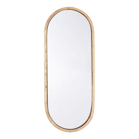Simple Oval Mirror W Gold Frame