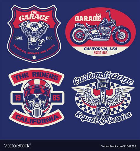 Vintage Badge Set Of Motorcycle Concept Royalty Free Vector