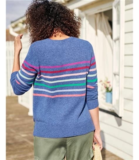 Denim Multi Multi Color Stripe Sweater Woolovers Us