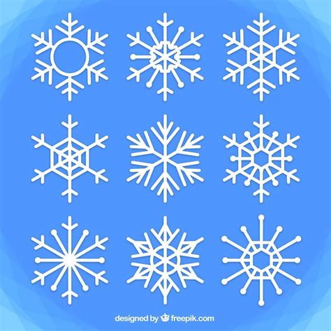 Free Vector Set Of Snowflakes In Geometric Style