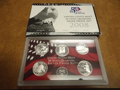 2008 Us 50 State Quarters Silver Proof Set