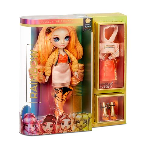 Rainbow Surprise Rainbow High Poppy Rowan Orange Fashion Doll With