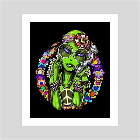 Space Alien Hippie Girl An Art Print By Nikolay Todorov INPRNT