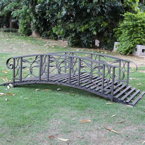 coral coast willow creek 6 ft metal garden bridge