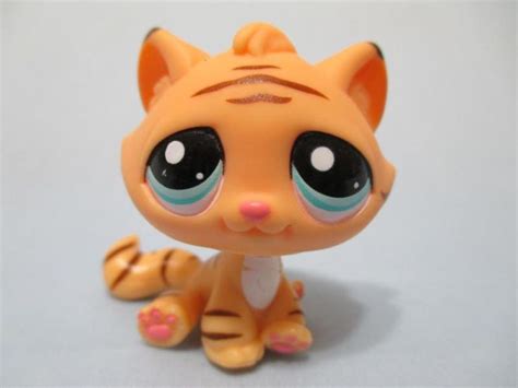 Littlest Pet Shop Lps Orange Bengal Tiger Cat 1608 Stripes 100