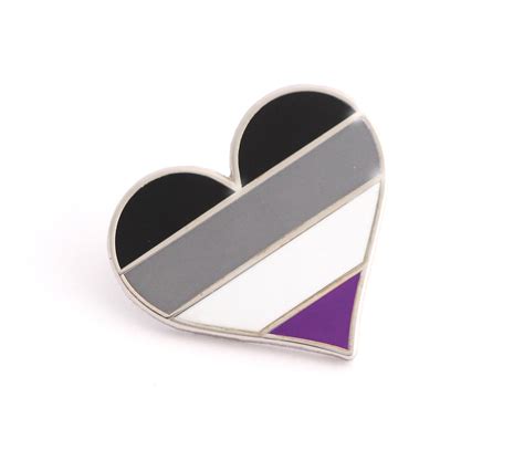 Pride Lgbtq Gay Asexual Flag Heart Enamel Pin Compoco