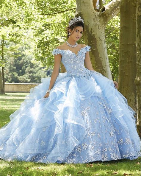 Light Sky Blue Sweet 16 Quinceanera Dresses 2022 Off Shoulder Appliques Lace Sequins Flowers