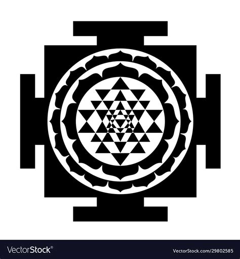 Sri Yantra Or Sri Chakra Form Mystical Royalty Free Vector