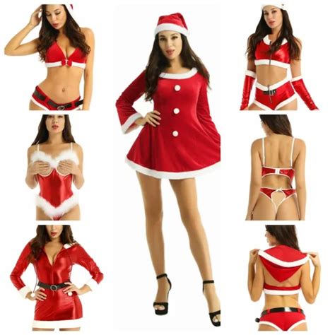 Sexy Womens Santa Claus Costume Christmas Dress Cosplay Party Bodysuit