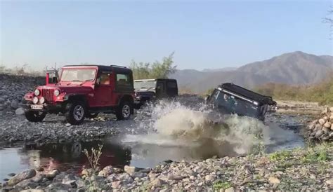 New Mahindra Thar Takes A Water Wading Challenge Without A Snorkel