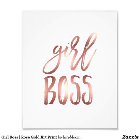 Girl Boss Rose Gold Art Print In 2021 Gold Art Print