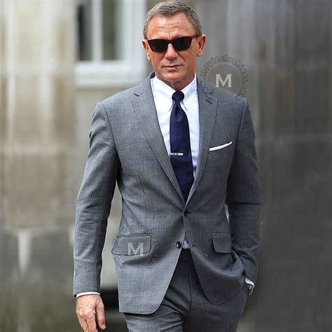 James Bond No Time To Die Suit Daniel Craig Grey Suit