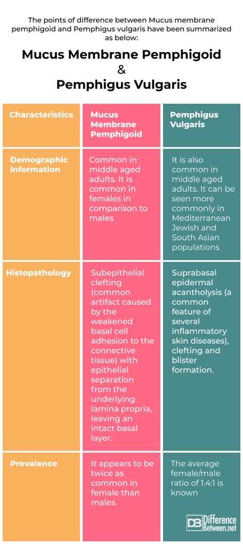 Difference Between Mucous Membrane Pemphigoid And Pemphigus Vulgaris Difference Between