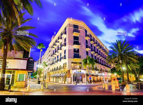 Clematis Street In Downtown West Palm Beach Florida Usa Stock Photo