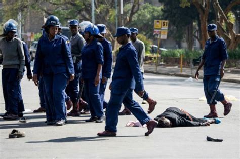 Zimbabwe Police Beat Protesters Defying Regime Worse Than Mugabe Police Beat Police Protest
