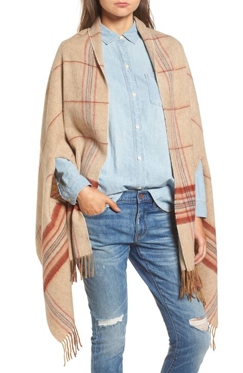 Madewell Placed Plaid Cape Scarf Nordstrom