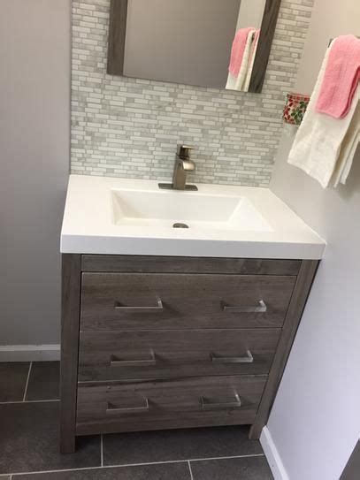Legion furniture wh5136 36 inch solid wood vanity in white wash with carrara marble top, no faucet. Glacier Bay Woodbrook 30-1/2 in. W Bath Vanity in White Washed Oak with Cultured Marble Vanity ...