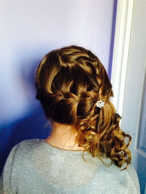 But a ponytail is not always that easy in curly hair. French braids and side ponytail with curls (With images ...