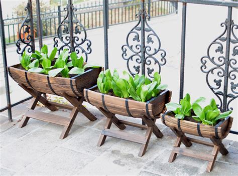 Great containers for your plants for both outdoors or inside. Half barrel garden planters | Barrel planters are made of ...