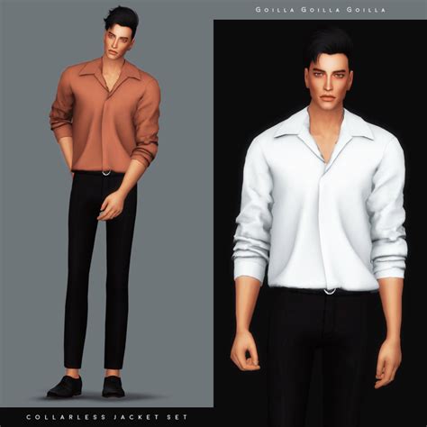 Sims 4 Cc Custom Content Male Clothing Loose Shirts Gorilla X3