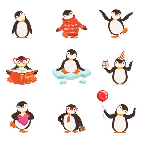 Cute Cartoon Baby Penguins