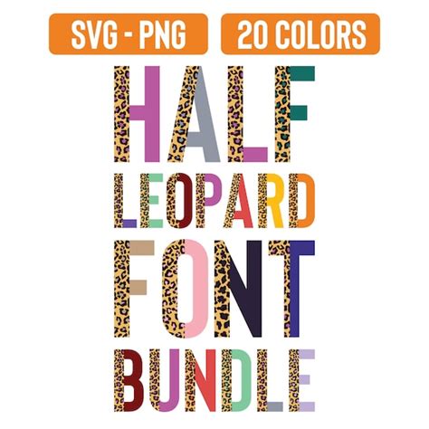Half Leopard Font Svg Colour Abc Svg Twenty Colour Wild Etsy