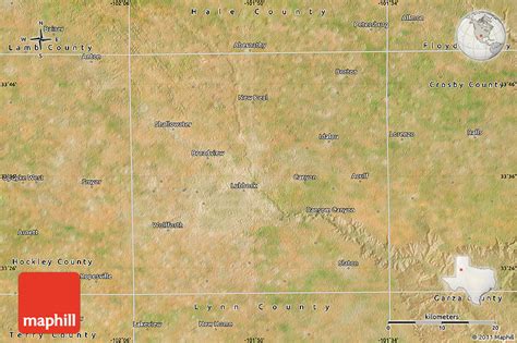 Satellite Map Of Lubbock County