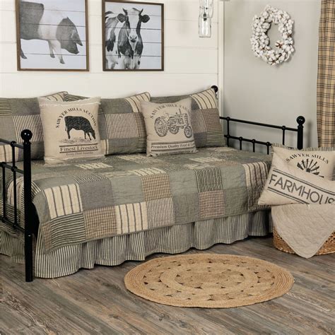 Sawyer Mill Farmhouse Style Patchwork Daybed Quilt Set Bedding By April