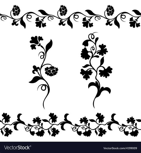 Silhouette Design Flower Royalty Free Vector Image