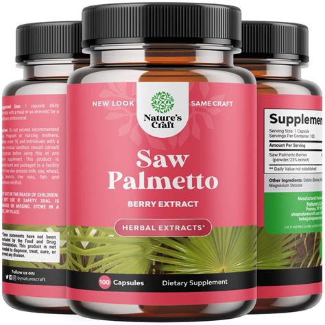 Buy Saw Palmetto For Men And Women 100ct Capsules Natures Craft Pure Saw Palmetto 500mg For