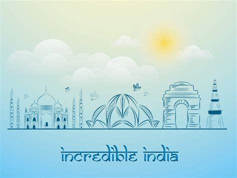 Incredible India Background With Indian Monuments Stock Image