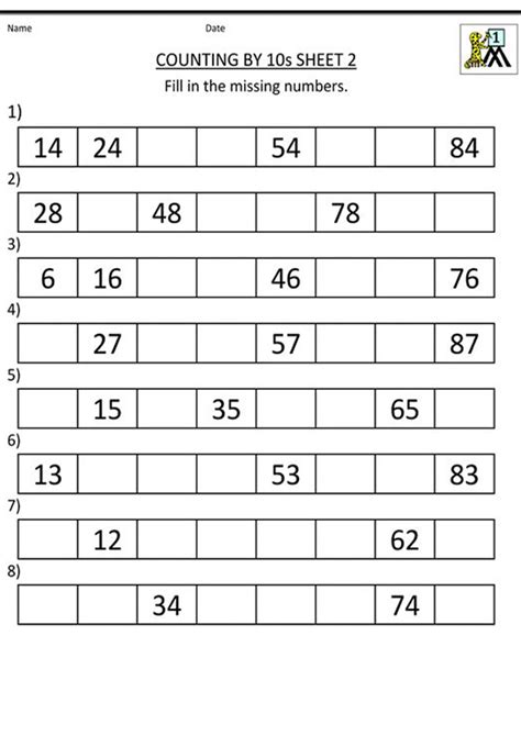 Free & Fun Missing Number Worksheets | Number worksheets, Missing numbers, Missing number worksheets