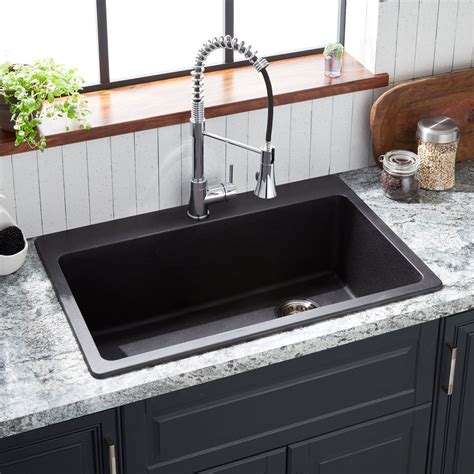 33 Totten Granite Composite Drop In Kitchen Sink Black Granite