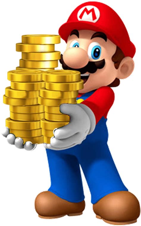 Mario With Coins Png