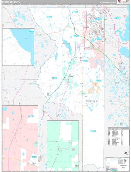 Sumter County Fl Wall Map Premium Style By Marketmaps Mapsales