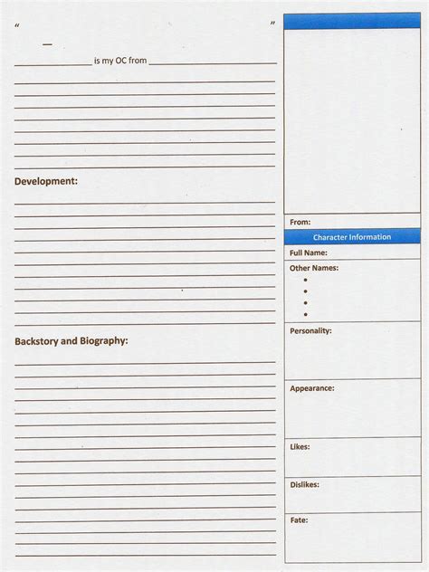 Detailed Oc Template Printable Templates