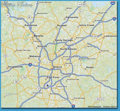 Atlanta Metro Map Travelsfinderscom