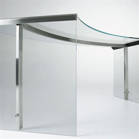 President Curved Glass And Metal Desk By Gallotti And Radice Klarity