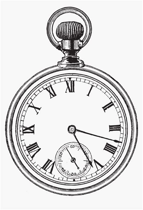 Pocket Watch Drawing Clipart Best Pocket Watch Drawing
