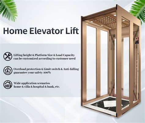 Hydraulic Home Passenger Electric Lift Building 400kg Indoor Outdoor
