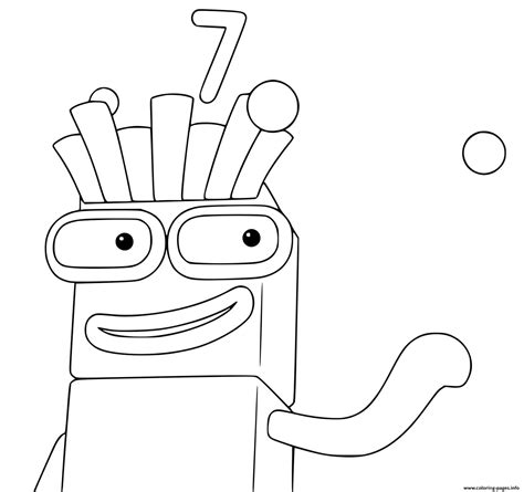Numberblocks 7 Seven Coloring Pages Printable
