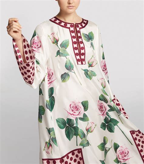 Dolce And Gabbana Rose Print Kaftan Dress Harrods Uk